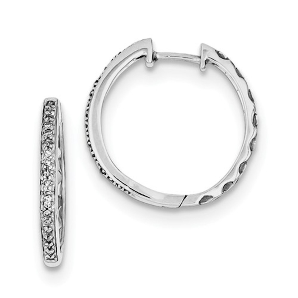 Genuine Diamond Hoop Earrings